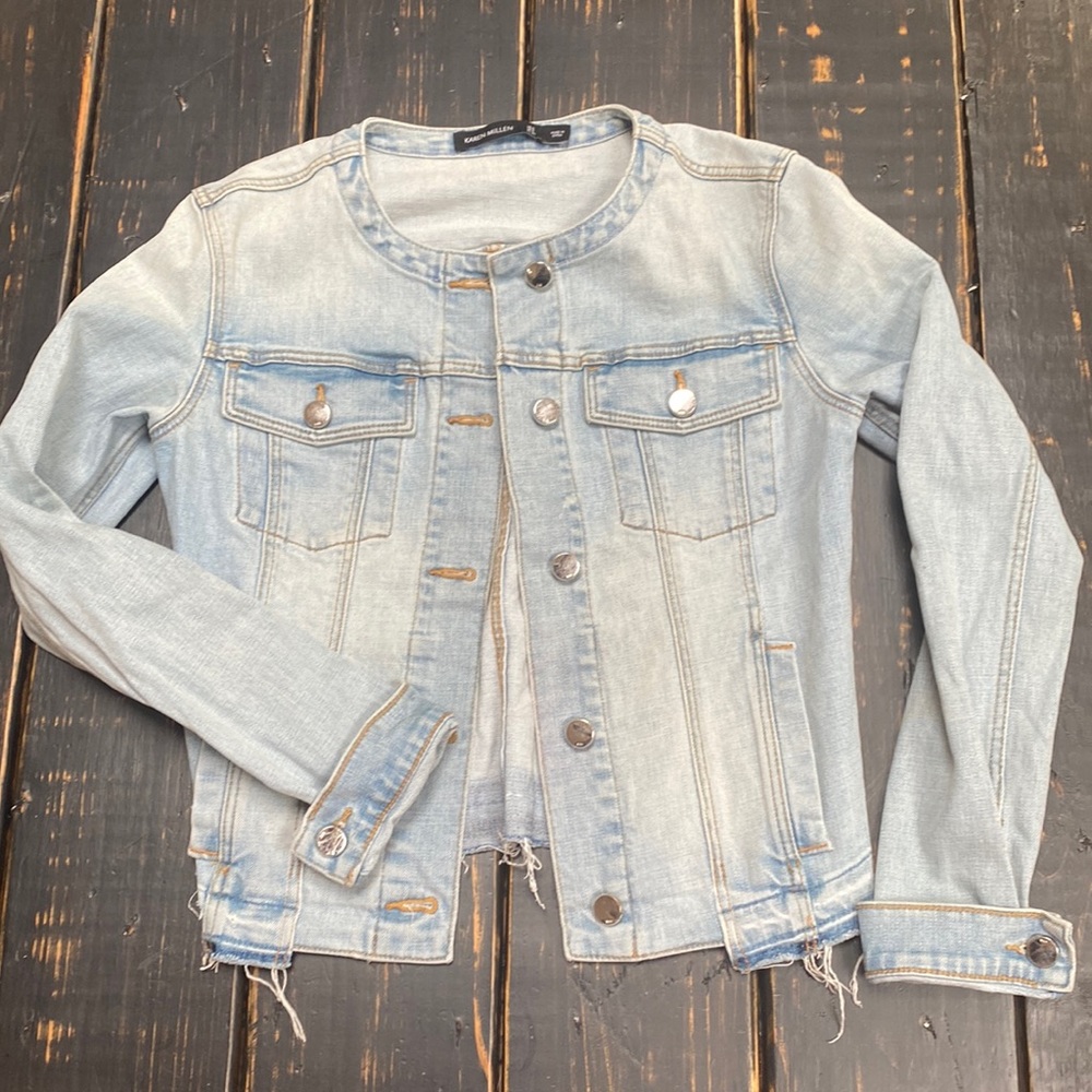 Karen Millen Jean Jacket with Silver Embellished Buttons